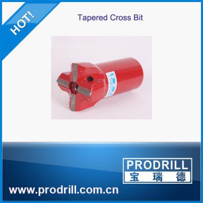 China rock drill tool tapered cross bit 3 flushing length 70mm  for quarry granite for sale