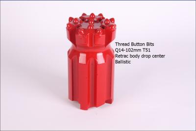 China Q14-102mm  T51 Retrac  Thread Button Bits for sale