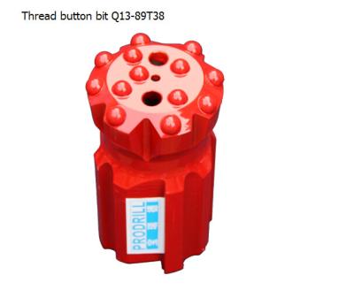 China Q13-89 T38 Thread Button Bits with good quality for sale