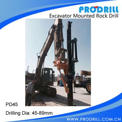 China Hydraulic Excavator Mounted Rock Drilling Rig for sale