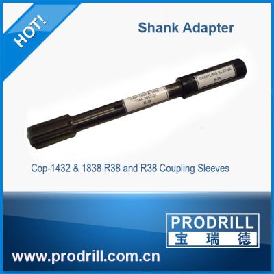 China COP1838 T38 L525 mm/435mm rod dia 38mm threaded Mining shank adapter for sale