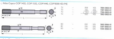 China Shank adapter COP1432, COP1532, COP1440, COP1838 HD/ME T38 435mm,T38 525mm for sale