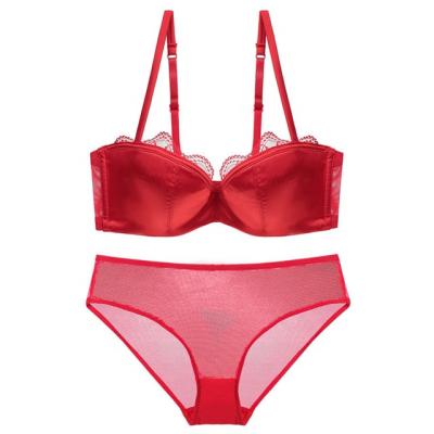 China Sexy Women Bra And Panty Set QUICK DRY QUICK DRY With Lace Balance Lift Bras Shape Satin Underwear Sets for sale