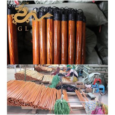 China GLY Straight Palos De Escoba Wooden Broom Handle with Italian Thread for sale