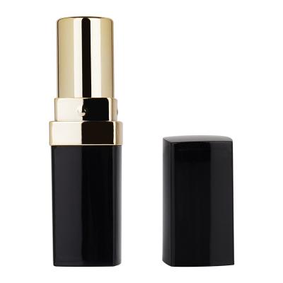 China Empty Lipstick Tube Lip Tube Container 21mm*77mm Square Black High Quality Cosmetic Lipstick Container for sale