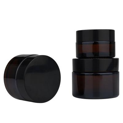 China Srew-on Lid Whosale Cosmetic Packaging Glass Cream Jars 30g 50g 100g Glass Cosmetic Jars With Screw Lid for sale