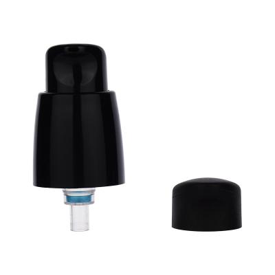 China Hot Sale 18/410 20/410 Black Short Spout Luxury Plastic Cosmetic Cream Treatment Pump Non Spill With Half Cap for sale