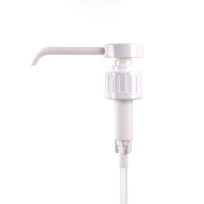 China Non Spill White Plastic 28/410 Type Long Lotion Pump Bottle Nose Lotion Pump Lotion Dispenser for sale