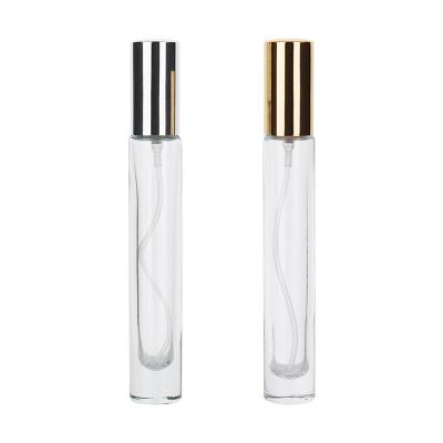 China Hot Sale 10ml Comestic Luxury Transparent Perfume Pen Glass Bottle With Aluminum Sprayer Pump Cap for sale