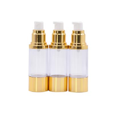 China Recyclable Rotate Cosmetic Airless Pump Bottle Rose Gold Recycled Plastic Bottles for sale