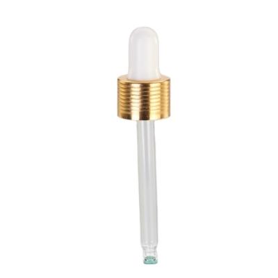 China Non Spill Wholesale Essential Oil Glass Pipette Rubber Bulb Packaging Aluminum Cap Dropper for sale