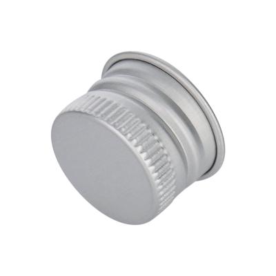 China Non Spill 18mm 20mm 24mm 28mm Silver Aluminum Screw Caps Caps For Glass Bottle for sale