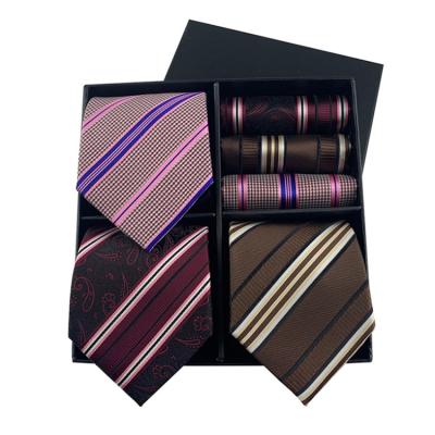 China Jacquard 2021 Men's Regular Ties and Handkerchief Set Custom Men's Tie Set Gift Box Fashion Men's Ties and Pocket Square Set for sale