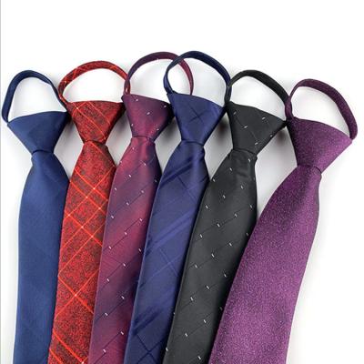 China Fashion Custom Zipper Tie No Tie Plain Plain Boys Zipper Jacquard Zipper Ties For Men for sale