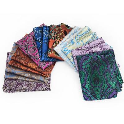 China Custom Silk Luxury Cotton Handkerchief Paisley Handkerchief Muslin Men's Pocket Squares For Men 25*25cm for sale