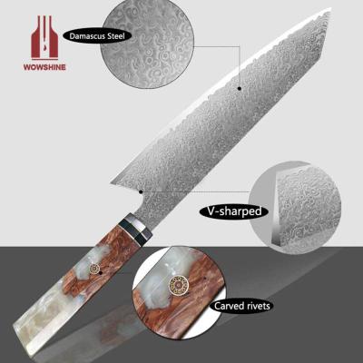 China Durable High Quality Professional Luxury VG10 Steel Core Damascus Steel Chef Knife for sale