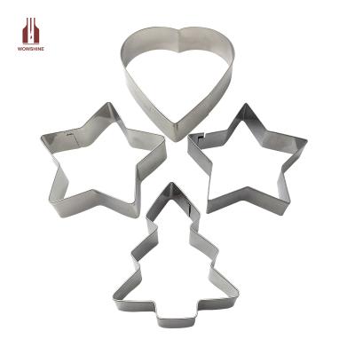 China Child Viable Manufactured Christmas Food Grade Factory Cookie Mold Cute Stainless Steel Cookie Cutter Set for sale