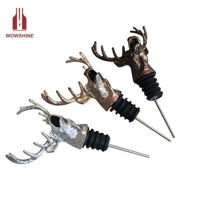 China Zinc Alloy Viable Pig Head Wine And Oil Bottle Pourer for sale