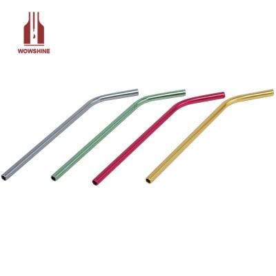 China New Viable Color Green / Gold / Red Aluminum Drinking Straws Hotselling 215mm*8mm for sale