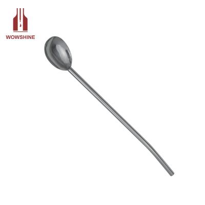 China Stainless Steel Design Sustainable Human Oriented Drinking Straws Spoon Special Shape for sale