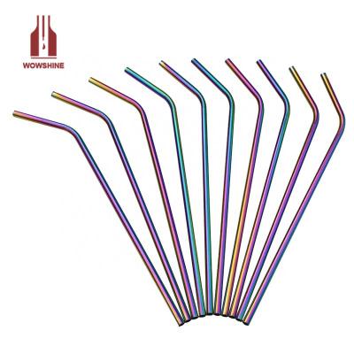 China Sustainable Factory Ready To Ship Colorful Stainless Steel Drinking Straws 6mm*267mm Thickness 0.55mm for sale