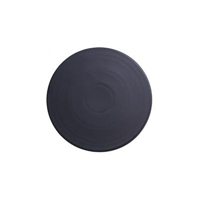 China Matte Black Ceramic Flat Dinner Plate Tray For Cake Dessert Bread Viable Snack Sushi Breakfast for sale