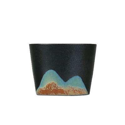 China Yuanshan Kungfu Viable Ceramic Luster Japanese Style Color Painting Hand Painted Tea Cup for sale