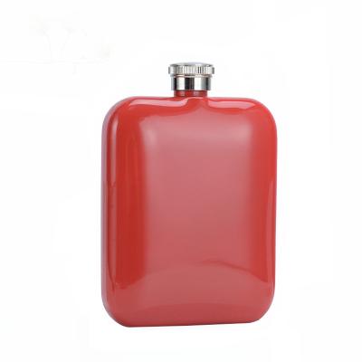 China Vintage 304 Stainless Steel Thickened Colorful Portable Square Mini Wine Pot Hip Flask for sale