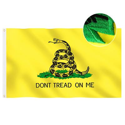 China ANY 3 x 5 ft Gadsden State Flag For Outdoor Flags 210 D Nylon Embroidered Don't Tread On Me Flags for sale