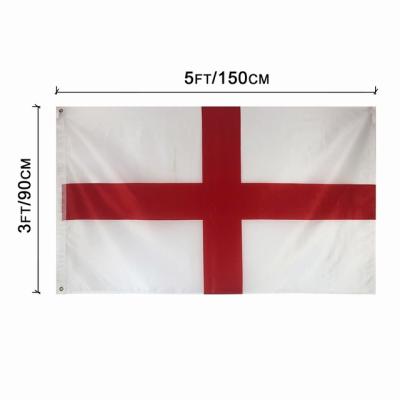 China Custom 90x150cm Polyester England White Flag Quality Red Cross Banner 3x5ft Indoor/Outdoor England Flag for sale