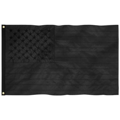 China FLYING Spot 3*5 Ft 210D Nylon Black Country Flags America USA From US Warehouse for sale