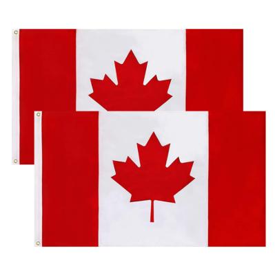 China Custom Hot Maple Leaf Custom Design All Country Flag Banner Knitted Flag Supermarket Item Printed Canada Flag for sale