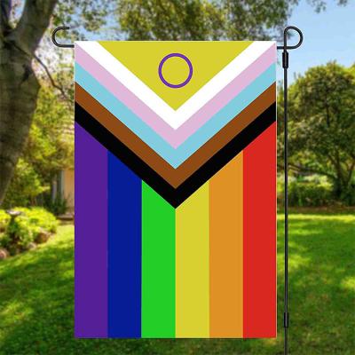 China ALL Fast Delivery Polyester Printed For Double Side 12x18 Inches 30 x 45 cm Rainbow LGBT Pride Garden Flag for sale