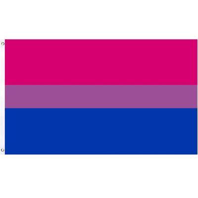 China 3x5 FLYING FT Bisexual Pride Flag - Gay LGBT Bi Flags with brass canvas grommets and header and double stitched, vibrant colors for sale