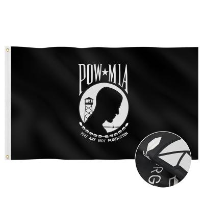 China Vivid Color 3x5 Ft 210D POW MIA Flag Embroidery Flag 2 Layers USA Flag Best Outdoor 3x5 POW-MIA for sale