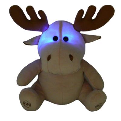 China Musical Stuffed Toys Deer Night Lights Bedtime Blow Up For Baby Sleeping Light Up Soft Toys Glowing for sale