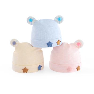 China Breathable Newborn Infant Hat 0-6 Months Double Star Cotton Hats Boys And Girls Baby for sale