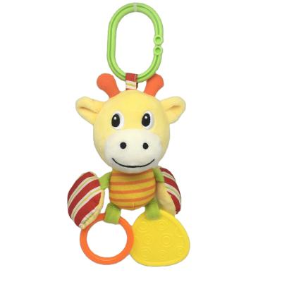 China Infant Kids Safety Bell Stuffing Active Learning Rattle Teether With Healthy Charater Kids Toys Baby Animal Rattle Customized for sale