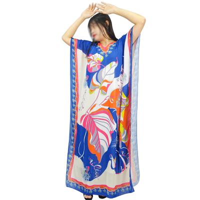 China Print Women Clothing Plus Size Casual Long Chiffon Maxi Print Dubai Dresses Women Women for sale