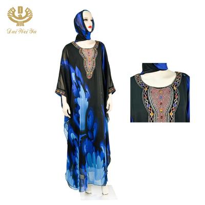 China Long Abaya Polyester Dress Girl Burka Ready Wear Hijab With Lace Printer Islamic Clothing Dubai for sale