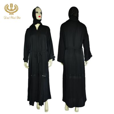 China Polyester kimono cardigan dubai kaftan abayas dress black women jalabiya for ladies for sale