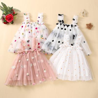 China Hot Sale Fashion Breathable Tulle Girl Print Cute Casual Dress Toddler Short Girls Dresses Summer for sale