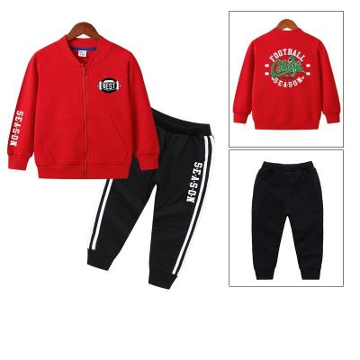 China Casual Wholesale Fashion Long Sleeve Zipper Sweatshirt And Long Pants Boys Sports Clothing Sets for sale