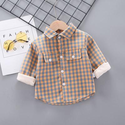 China Hot Sale Casual Plaid Shirt For Kids Turn-Down Collar Sleeve Cell Boys Clothing Long Sleeve Casual for sale