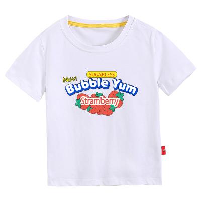 China Breathable Wholesale Custom Printing Short Sleeve T Shirts Cotton For Kids Girls In Stock for sale