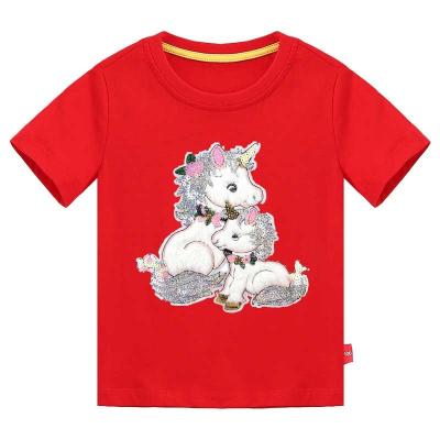 China 2023 Breathable High Quality 100% Cotton Kid Girls Summer Embroidery Custom T-Shirts for sale