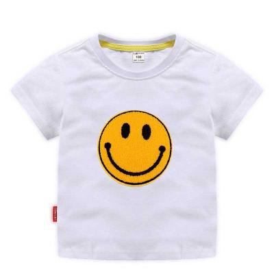 China 100% Cotton Breathable Custom Patchwork Kids Summer Short Sleeve T-Shirt For Boys And Girls for sale