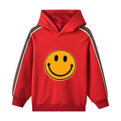 China Custom Breathable Smiley Face Pullover Fleece Kids Hoodies Sweatshirts For Boys And Girls for sale