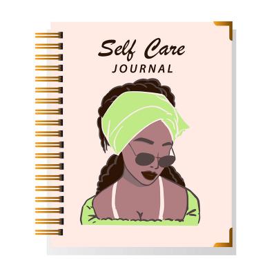 China Custom Spiral Notebook High Quality Hardcover Journals Self Care A5 Paper Spiral Notebook for Black Women Girls for sale