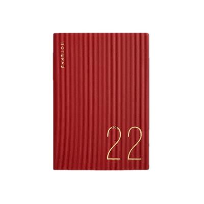 China Two-tone Sliver Mark / Tape A5 PU Leather Daily Planner Student Office Notebook Simple Practical 2022 Custom for sale